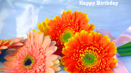 Orange Flower Birthday Wallpaper